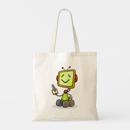 Tote Bag Belle Robot Rétro Cartoon Amusant IA Tech Art numé (Dos)