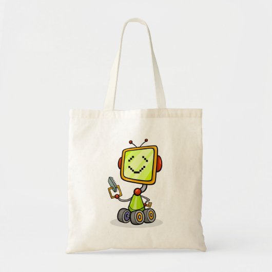Tote Bag Belle Robot Rétro Cartoon Amusant IA Tech Art numé (Devant)