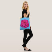 Tote Bag Belle rose rose (Sur le modèle)
