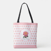 Tote Bag Belle Rose Rose Et Points (Dos)