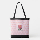 Tote Bag Belle Rose Rose Et Points (Dos)
