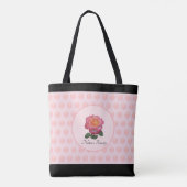 Tote Bag Belle rose rose rose et Pois (Dos)