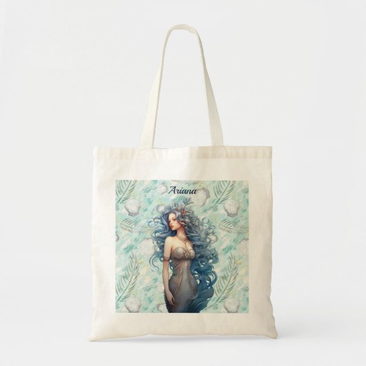 Tote Bag Belle sirène à ailes bleues (Devant)