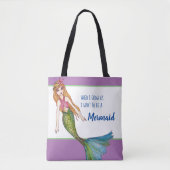 Tote Bag Belle sirène avec cheveux longs blonds (Devant)