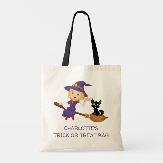 Tote Bag Belle Sorcière Personnalisée Trick Ou Treat (Dos)