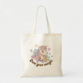 Tote Bag Belle Unicorne Avec Fleurs (Devant)