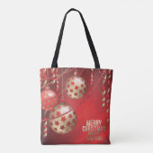 Tote Bag Belles boules de Noël rouges et dorées (Dos)