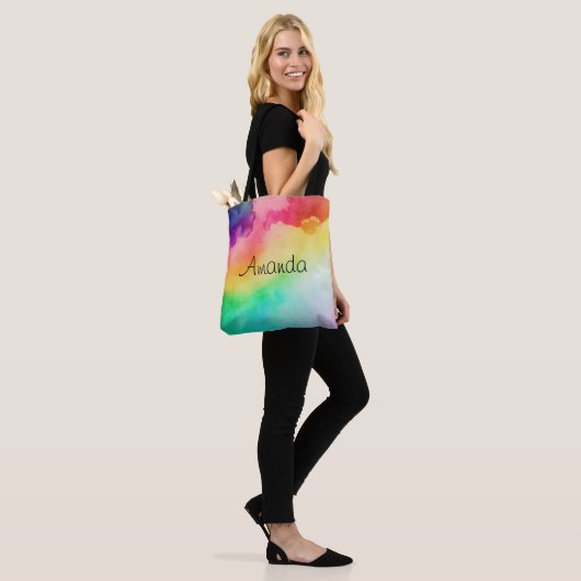 Tote Bag Belles couleurs arc-en-ciel Design abstrait (Sur le modèle)