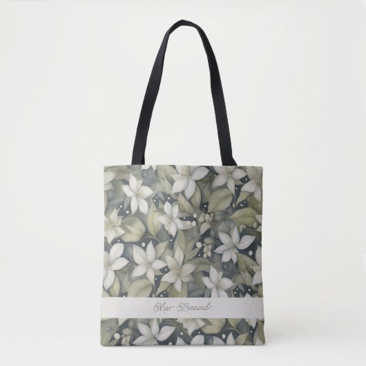 Tote Bag Belles fleurs d'ivoire personnalisées sur le sol (Devant)
