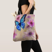 Tote Bag Belles fleurs et papillon (De près)