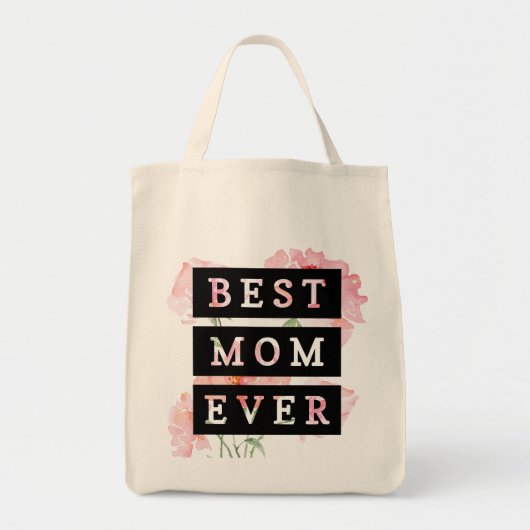 Tote Bag Belles fleurs pour maman l Meilleure maman jamais (Devant)