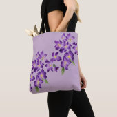 Tote Bag Belles fleurs violettes colorées (De près)