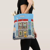 Tote Bag Belles maisons portugaises avec tuiles ou azulejos (De près)