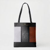 Tote Bag Belles Panneaux Blanc, Noir & Rouille Faux Cuir (Devant)