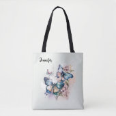 Tote Bag Belles papillons et fleurs (Devant)