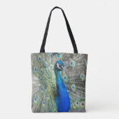 Tote Bag Belles plumes de paon bleu (Dos)