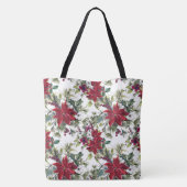 Tote Bag Belles pointes rouges et fleurs blanches (Dos)