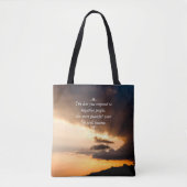 Tote Bag Belles rayons de soleil couchant d'espoir Citation (Devant)