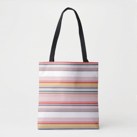 Tote Bag Belles rayures colorées modernes (Devant)