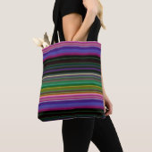 Tote Bag Belles rayures colorées rétro (De près)