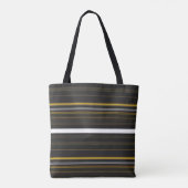 Tote Bag Belles rayures jaunes noirs (Dos)