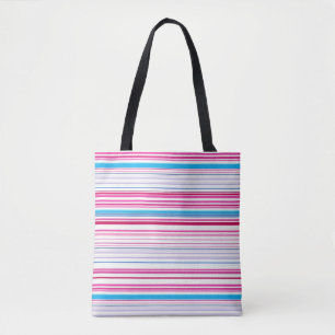 Tote Bag Belles rayures rose bleue