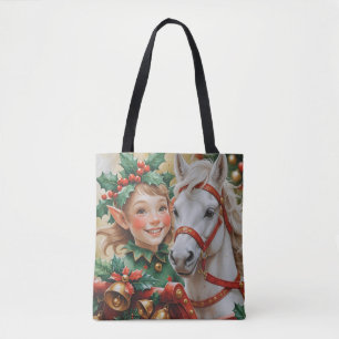 Tote Bag Bells Holly et Horse Christmas Elf
