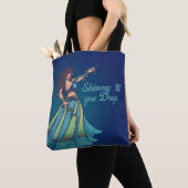 Tote Bag Belly Dancer Ruby Teal Art (De près)