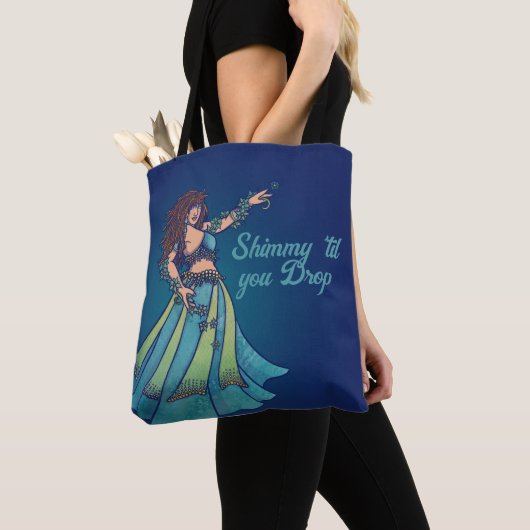 Tote Bag Belly Dancer Ruby Teal Art (De près)