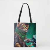 Tote Bag Bengal Chat conduire vélo St. Patrick's Day (Devant)