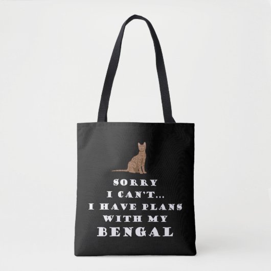 Tote Bag Bengale Chats Chat Cute Funny (Devant)