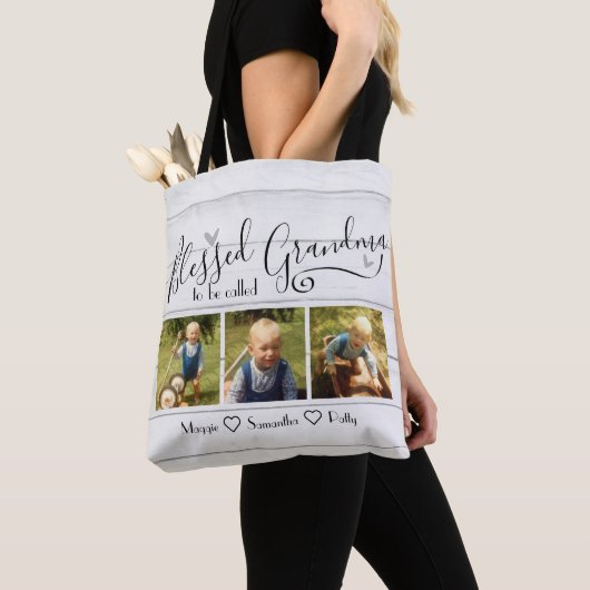 Tote Bag Béni d'être appelé grand-mère 3 Photo (De près)