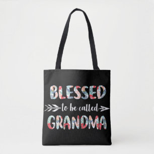 Tote Bag Béni d'être appelé grand-mère colorée pour grand-m
