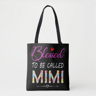 Tote Bag Béni d'être appelé Mimi Colorful pour grand-mère