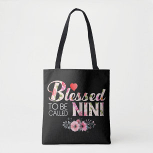 Tote Bag Béni d'être appelé Nini Sunflower Fête des mères