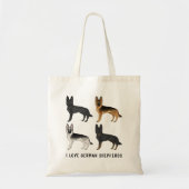 Tote Bag Berger Allemand Chiens mignons J'aime Bergers Alle (Devant)