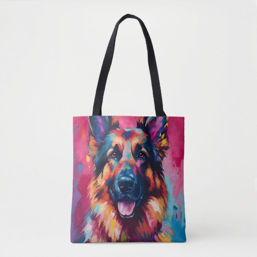 Tote Bag Berger allemand coloré (Devant)