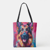 Tote Bag Berger allemand coloré (Dos)