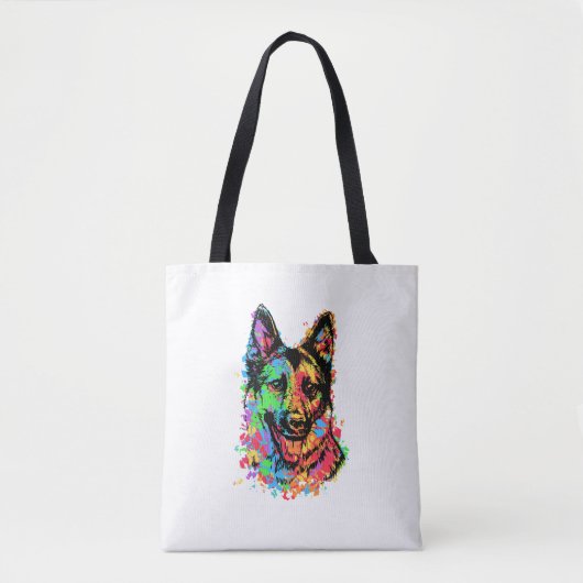 Tote Bag Berger allemand coloré (Devant)