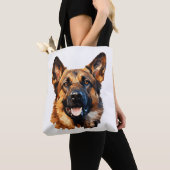 Tote Bag Berger allemand cool en polygone de style classiqu (De près)