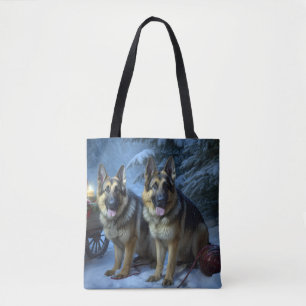 Tote Bag Berger Allemand décoration de Noël de traîneau enn