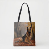 Tote Bag Berger allemand en automne Feuilles automne Inspir (Devant)
