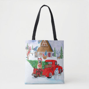 Tote Bag Berger Allemand En Livraison De Noël Camion Neige