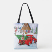 Tote Bag Berger Allemand En Livraison De Noël Camion Neige (Dos)