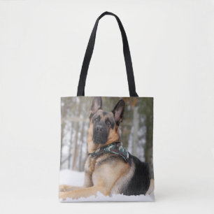 Tote Bag Berger Allemand En Neige