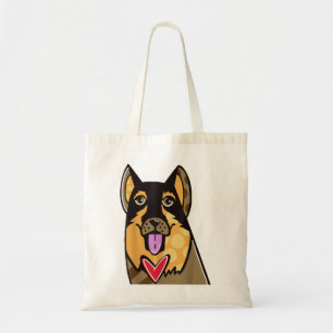 Tote Bag Berger allemand mignon Cartoon Chien Pop-Art Souve