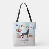 Tote Bag Berger Allemand Noir coloré Joyeux anniversaire (Dos)