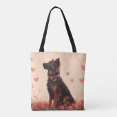 Tote Bag Berger anatolien avec Rose - Saint-Valentin (Dos)