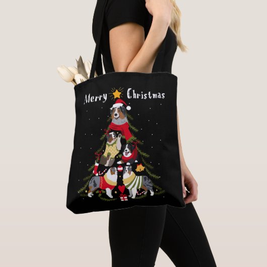 Tote Bag Berger australien Aussie sapin de Noël Chien de No (De près)