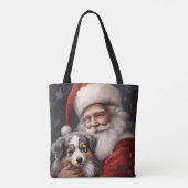 Tote Bag Berger australien avec Noël du Père Noël (Dos)